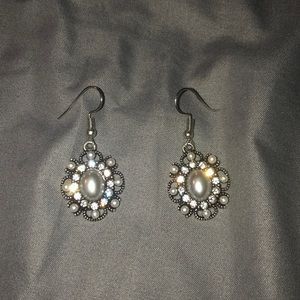 silver pearl earrings